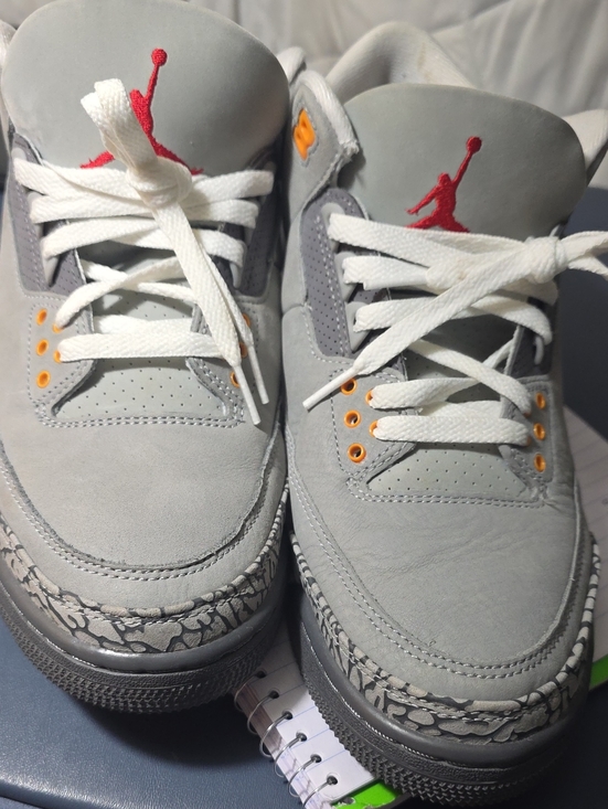 Jordan Other - Air Jordan 3 "Cool Grey", Size 10m Suede Sneakers with Red Jumpman